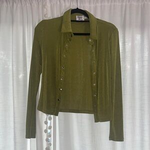 Princess Polly Sage Green Knit Top